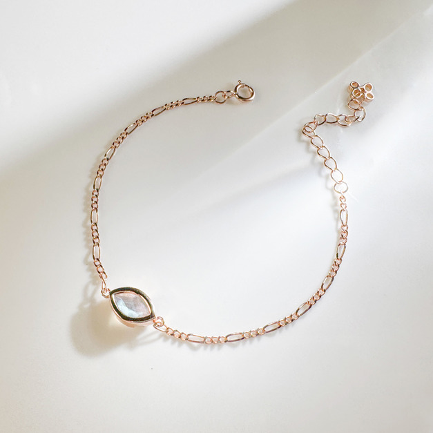 天然石│拉長石預言家 ‧ 純銀手鍊