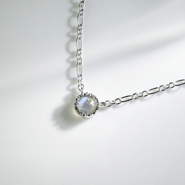 天然石│拉長石年輪說 ‧ 純銀項鍊