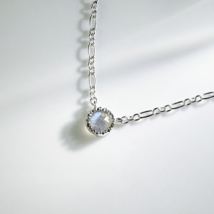 天然石│拉長石年輪說 ‧ 純銀項鍊