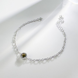 天然石│茶水晶年輪說 ‧ 純銀手鍊