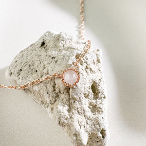 天然石│粉水晶年輪說 ‧ 純銀項鍊