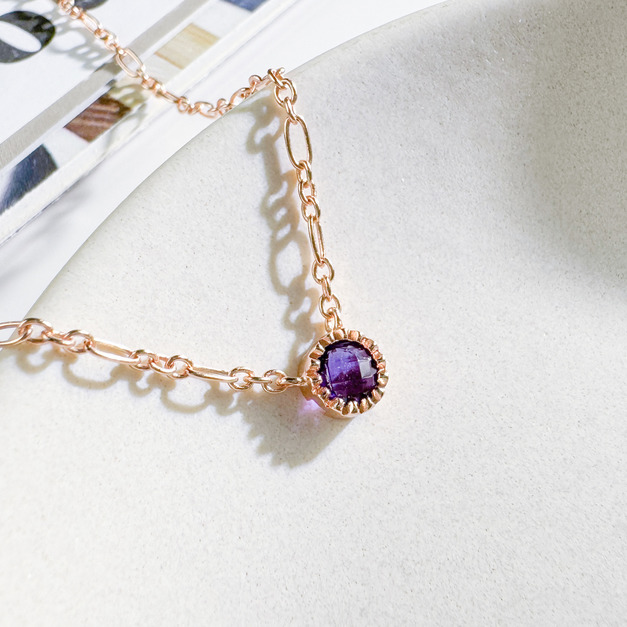 天然石│紫水晶年輪說 ‧ 純銀項鍊