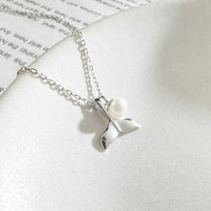 魚尾珍珠 ‧ 純銀項鍊(銀)