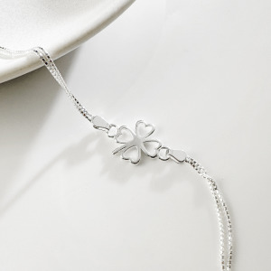 鏤空四葉草 ‧ 純銀手鍊