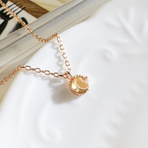 天然石│黃水晶浪漫時空 ‧ 純銀項鍊