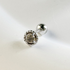 天然石│茶水晶心動理由 ‧ 純銀耳環 (單支)