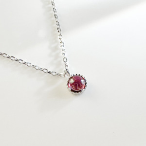 天然石│石榴石浪漫時空 ‧ 純銀項鍊