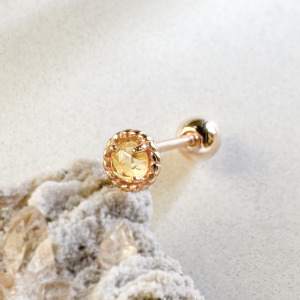 天然石│黃水晶心動理由 ‧ 純銀耳環 (單支)