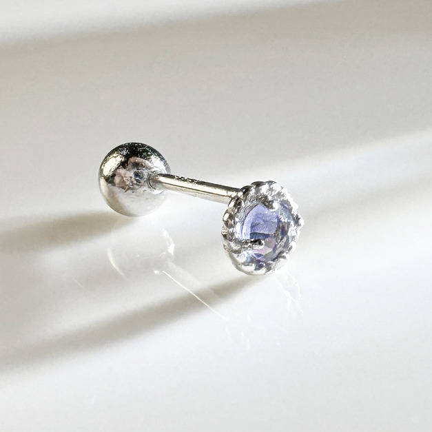 天然石│堇青石心動理由 ‧ 純銀耳環 (單支)