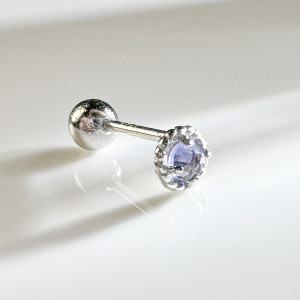 天然石│堇青石心動理由 ‧ 純銀耳環 (單支)