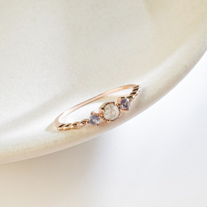 天然石│拉長石 ‧ 堇青石│心動理由 ‧ 純銀戒指