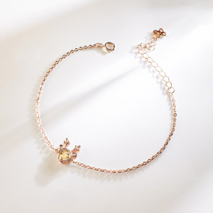 天然石│黃水晶小麋鹿 ‧ 純銀手鍊