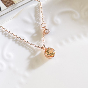 天然石│黃水晶 ‧ 白水晶│幸福輪廓 ‧ 純銀項鍊