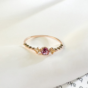 天然石│石榴石 ‧ 黃水晶│心動理由 ‧ 純銀戒指