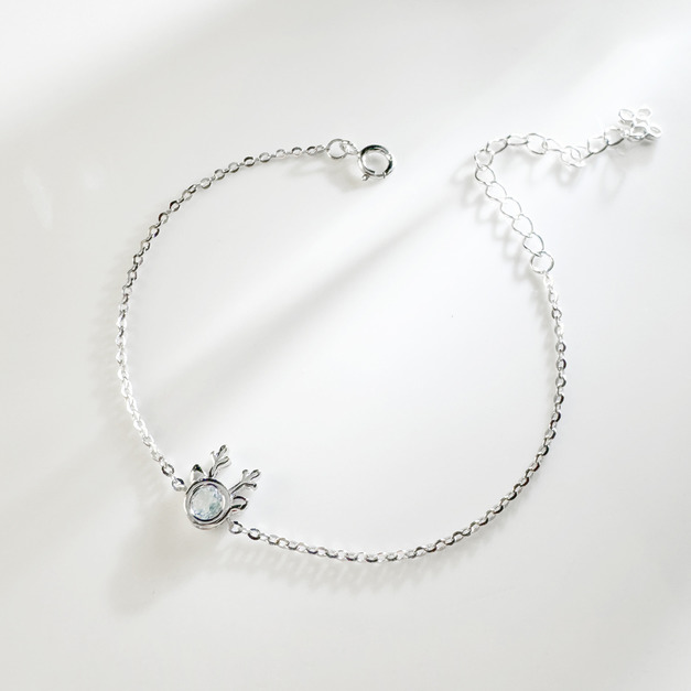 天然石│托帕石小麋鹿 ‧ 純銀手鍊