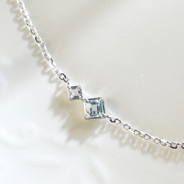 天然石│堇青石 ‧ 托帕石│時空交錯 ‧ 純銀項鍊