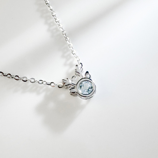 天然石│托帕石小麋鹿 ‧ 純銀項鍊