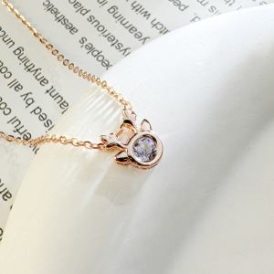 天然石│堇青石小麋鹿 ‧ 純銀項鍊