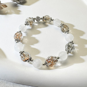 天然石│黑金超七 ‧ 月光石│晨曦絮語 ‧ 水晶手串