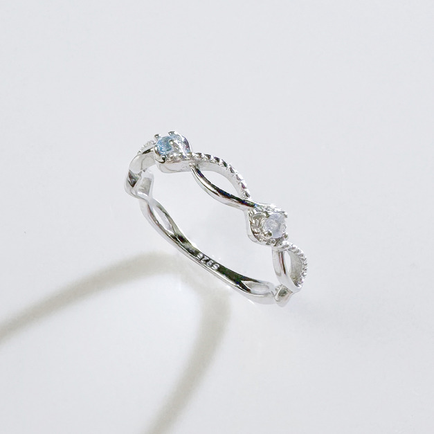 天然石│托帕石 ‧ 拉長石│幸福交織 ‧ 純銀戒指