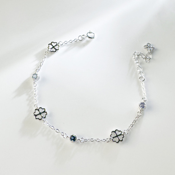 天然石│海藍寶 ‧ 托帕石 ‧ 堇青石│幸運來臨 ‧ 純銀手鍊