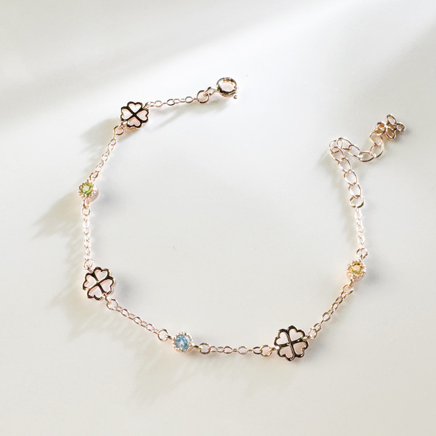 天然石│橄欖石 ‧ 托帕石 ‧ 黃水晶│幸運來臨 ‧ 純銀手鍊