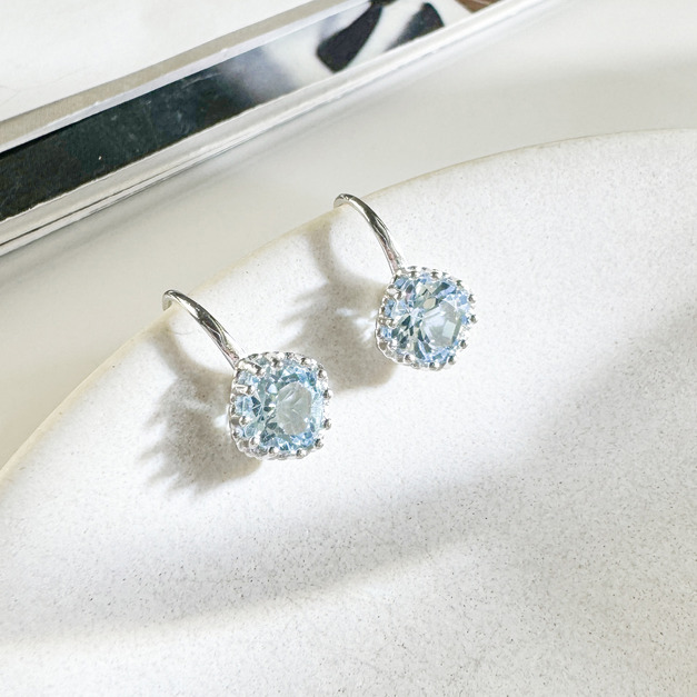 天然石│托帕石致命誘惑 ‧ 純銀耳環