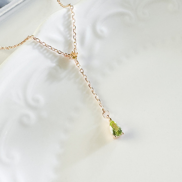 天然石│黃水晶 ‧ 橄欖石│流星眼淚 ‧ 純銀項鍊