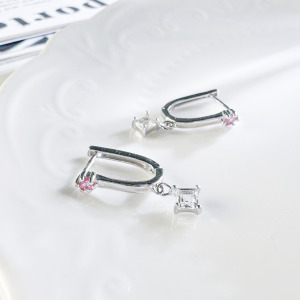 天然石│粉碧璽 ‧ 白水晶│未知夢 ‧ 純銀耳環