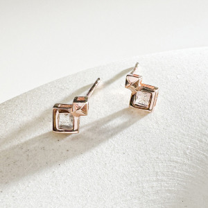 天然石│拉長石形影不離 ‧ 純銀耳環