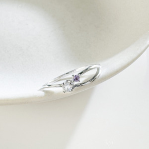 天然石│紫水晶 ‧ 拉長石│偏愛 ‧ 純銀戒指