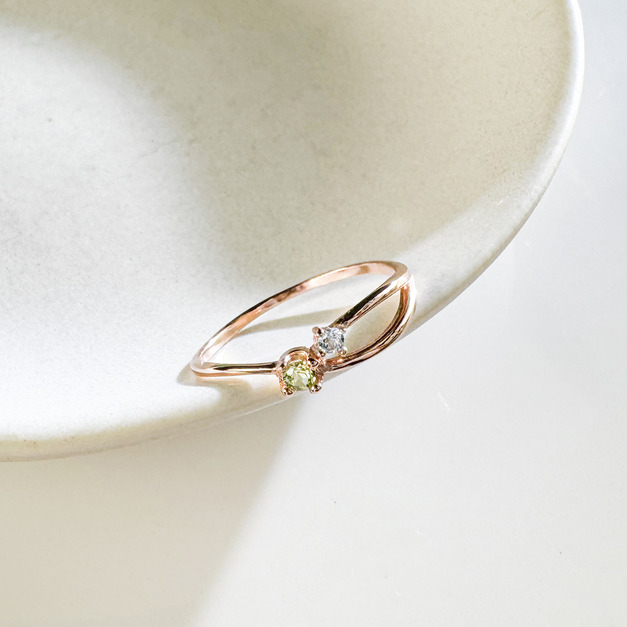 天然石│海藍寶 ‧ 橄欖石│偏愛 ‧ 純銀戒指