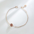天然石│石榴石Smile微笑 ‧ 純銀手鍊