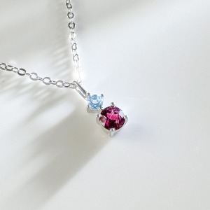 天然石│托帕石 ‧ 石榴石│偏愛 ‧ 純銀項鍊