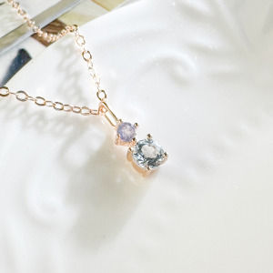 天然石│堇青石 ‧ 托帕石│偏愛 ‧ 純銀項鍊