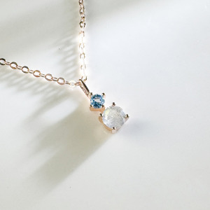 天然石│托帕石 ‧ 拉長石│偏愛 ‧ 純銀項鍊