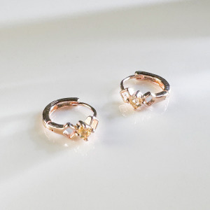 天然石│黃水晶時空交錯 ‧ 純銀耳環