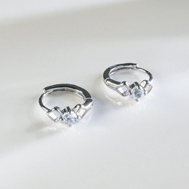 天然石│海藍寶時空交錯 ‧ 純銀耳環