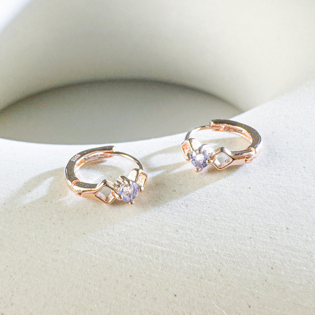 天然石│堇青石時空交錯 ‧ 純銀耳環