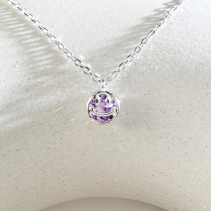 天然石│紫水晶Smile微笑 ‧ 純銀項鍊