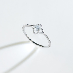 天然石│托帕石花的祝福 ‧ 純銀戒指