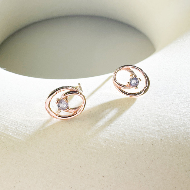 天然石│堇青石記憶深處 ‧ 純銀耳環