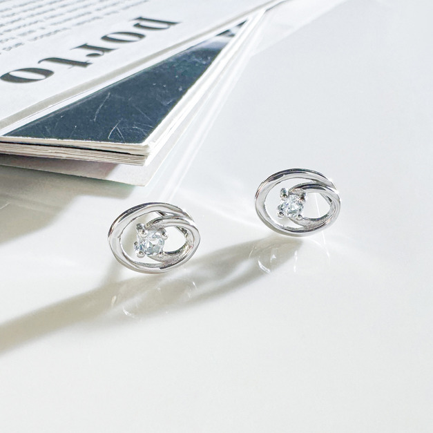 天然石│托帕石記憶深處 ‧ 純銀耳環