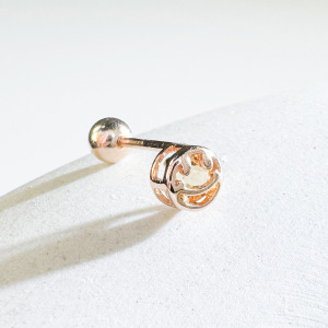 天然石│黃水晶Smile微笑 ‧ 純銀耳環 (單支)