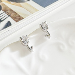 鬱金香 ‧ 純銀耳環