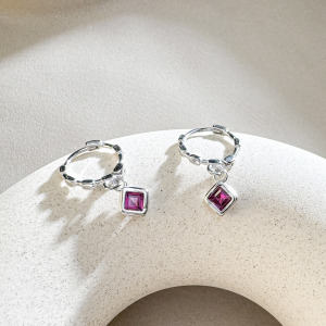 天然石│石榴石曖昧距離 ‧ 純銀耳環