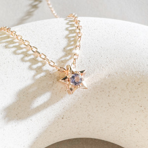 天然石│堇青石繁星告白 ‧ 純銀項鍊