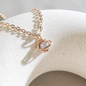 天然石│拉長石愛戀星球 ‧ 純銀項鍊