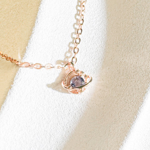 天然石│堇青石愛戀星球 ‧ 純銀項鍊