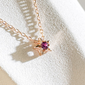 天然石│石榴石繁星告白 ‧ 純銀項鍊